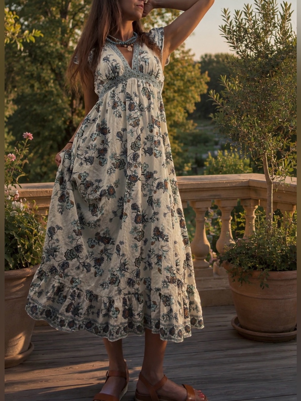 Max Studio Floral Maxi Dress – Size Small